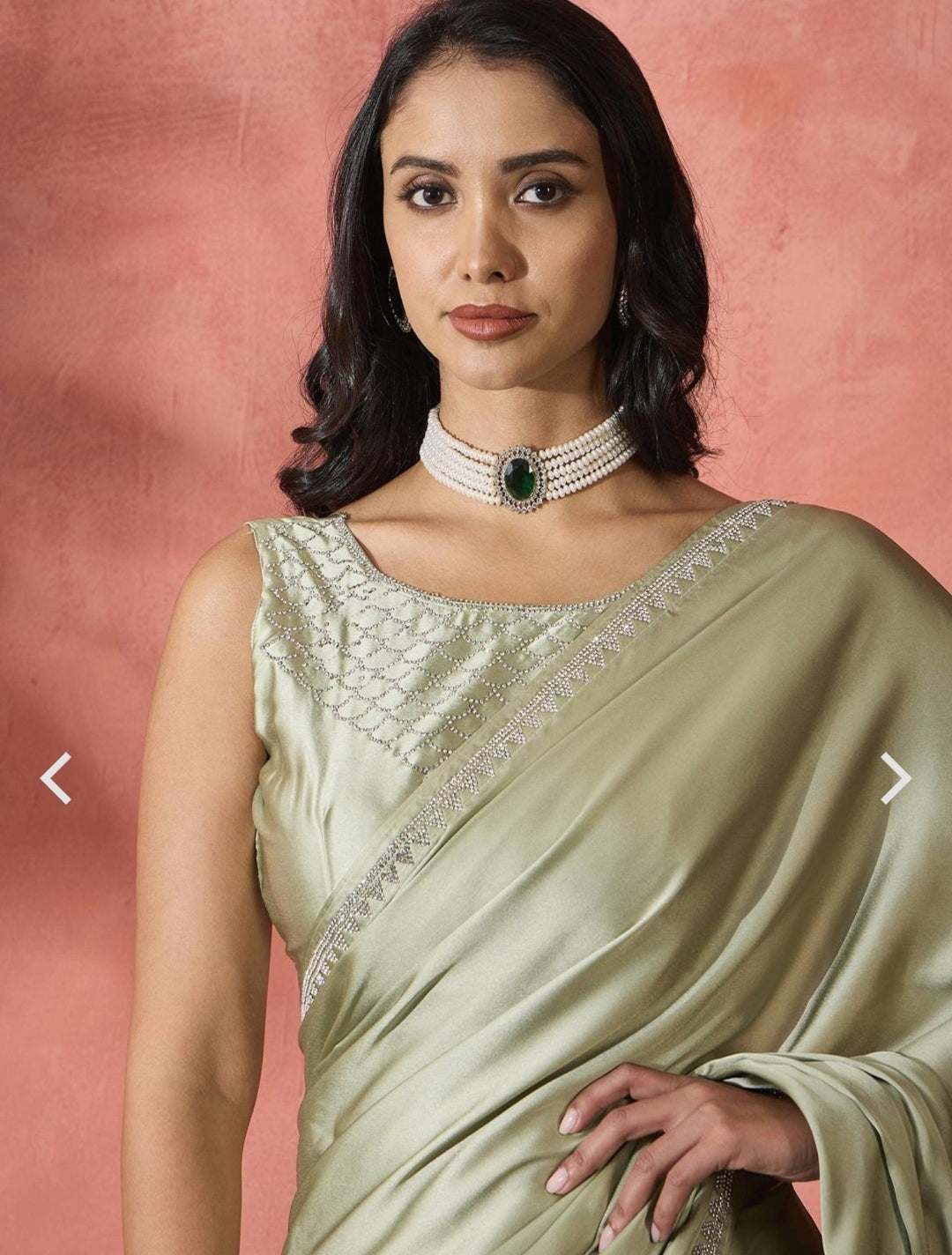 Women's Satin Silk Black color Zarkan work Saree with Blouse Piece Saree for Women