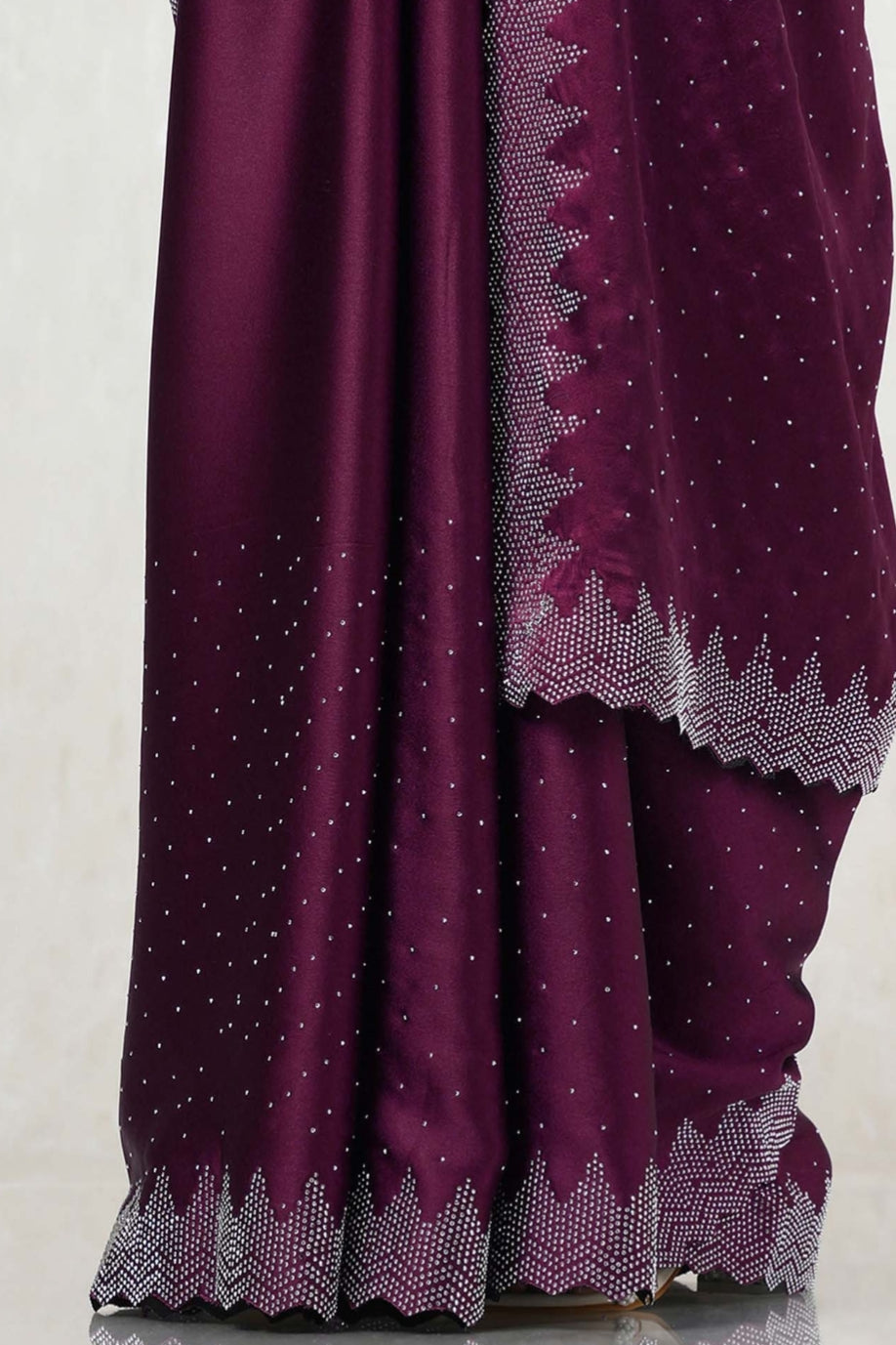 Siroski work saree with Siroski work Blouse saree Wrok Lace border SATIN Silk Saree