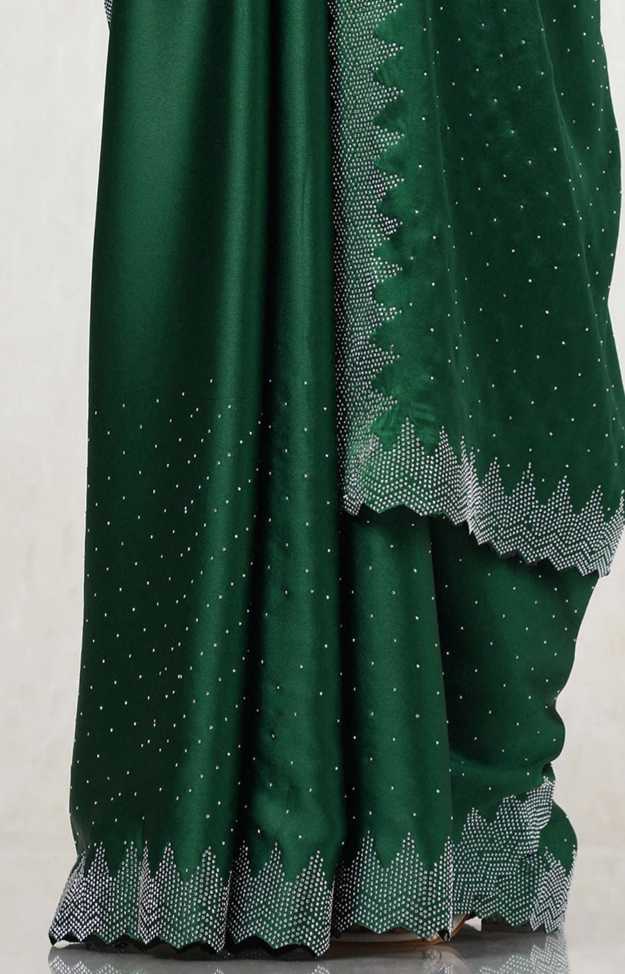 Siroski work saree with Siroski work Blouse saree Wrok Lace border SATIN Silk Saree