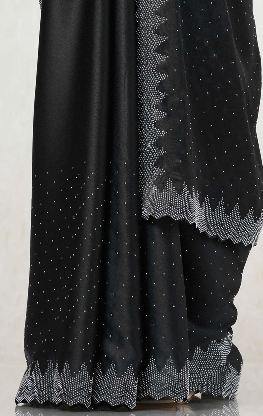 Siroski work saree with Siroski work Blouse saree Wrok Lace border SATIN Silk Saree